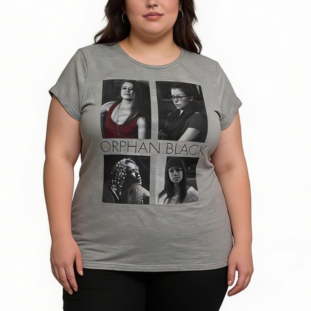 Orphan Black Graphic T-Shirt Women XL Grey Clone Club Tee Short Sleeve Cotton